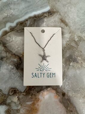 Silver Starfish Pendant Necklace - Silver